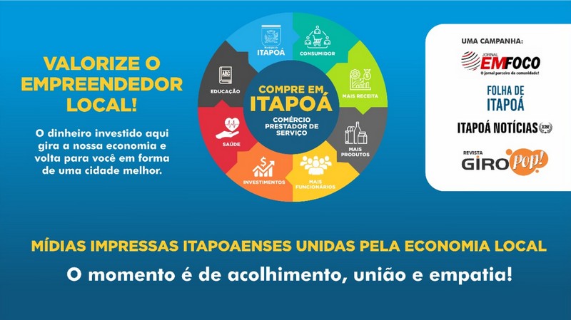 Campanha midias impressas de Itapoa em prol do comercio local