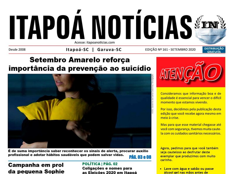 Capa edicao 161 Itapoa Noticias - Setembro de 2020 para TI