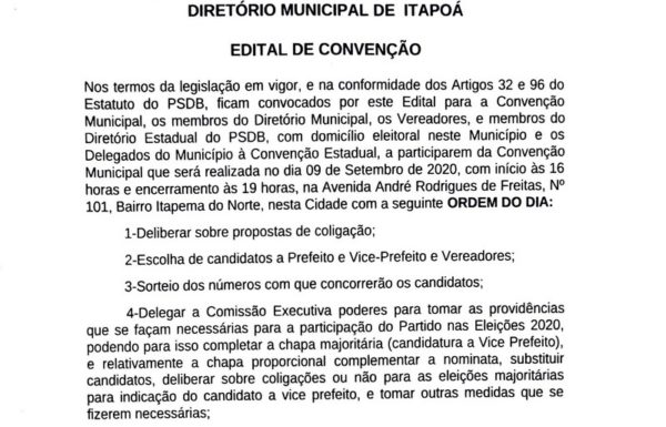 EDITAL PSDB DE ITAPOA PARA CAPA TI
