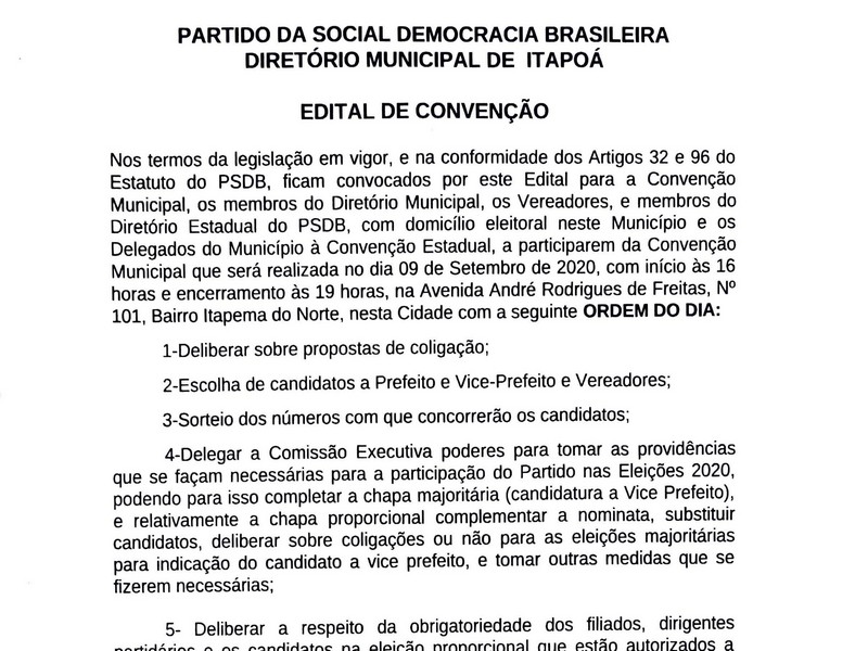 EDITAL PSDB DE ITAPOA PARA CAPA TI