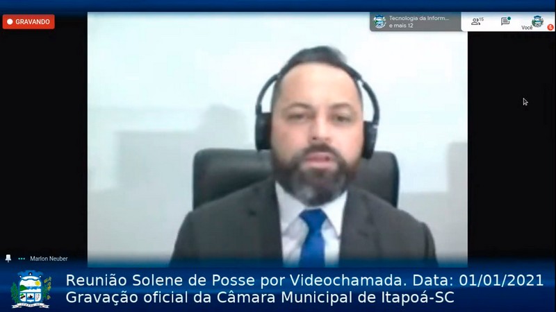 Eleitos sao empossados em Itapoa e Mesa Diretora da Camara bienio 2021-2022 definida