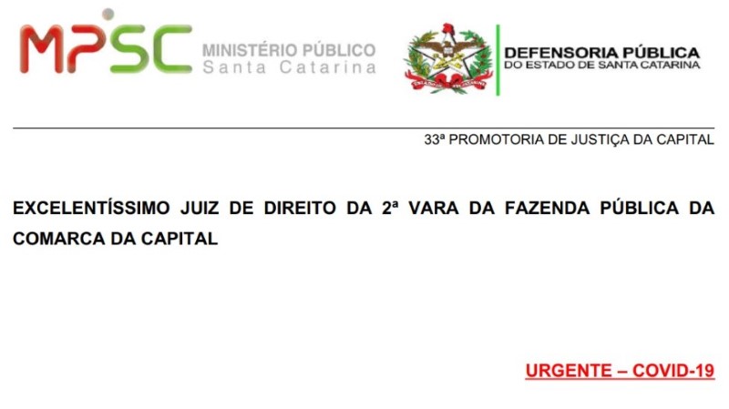 MPSC ajuiza acao para que sc amplie restricoes que visem conter o avanço da covid-19