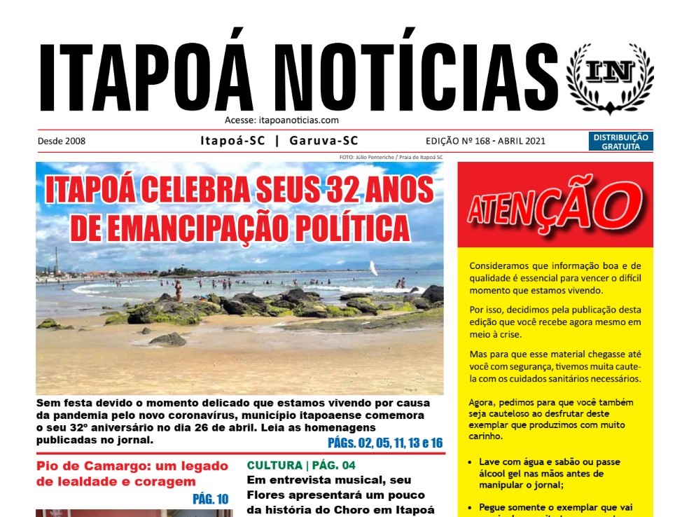 Capa TI edicao 168 Itapoa Noticias - Abril de 2021