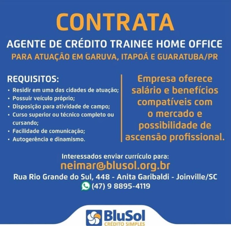 BluSol contrata em Garuva, Itapoa e Guaratuba (Tribuna de Itapoa)