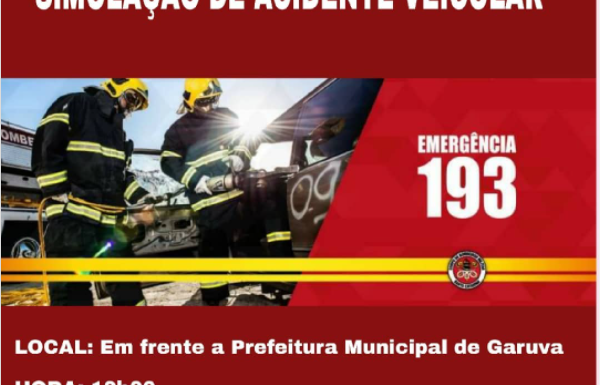 Corpo de Bombeiros Militar de Garuva realiza simulacao de acidente veicular