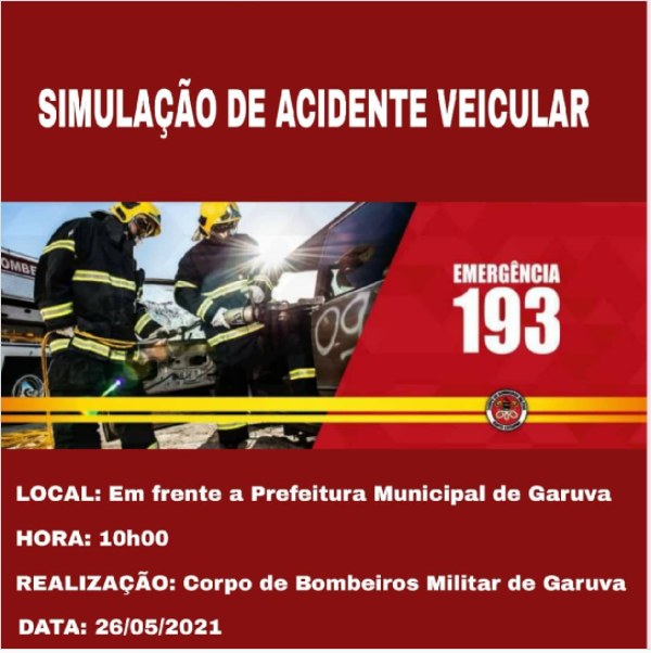 Corpo de Bombeiros Militar de Garuva realiza simulacao de acidente veicular