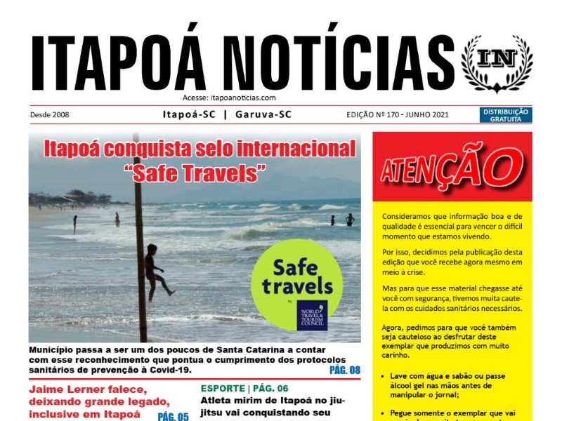 Capa Itapoá Notícias 170 - junho de 2021 (Tribuna de Itapoa)