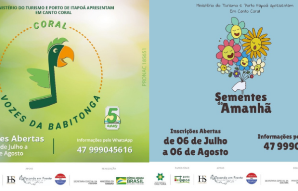 Inscricoes corais infantil e adulto de itapoa