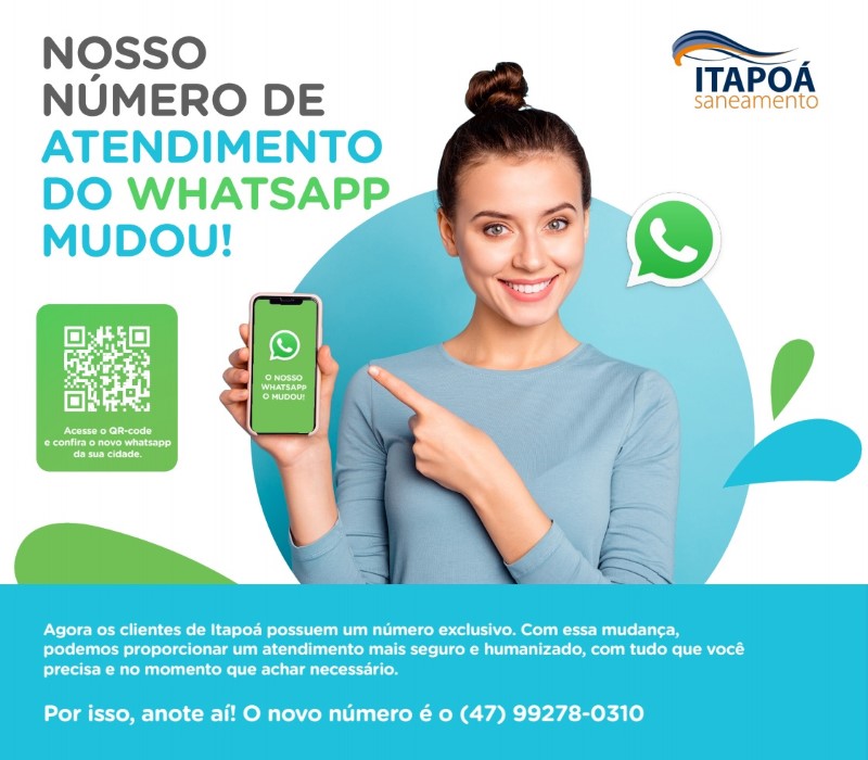 Itapoa Saneamento divulga novo numero de WhatsApp e moderniza webchat (Tribuna de Itapoa)