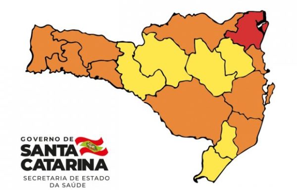 Apenas a regiao Nordeste de SC esta classificada com risco gravissimo para Covid