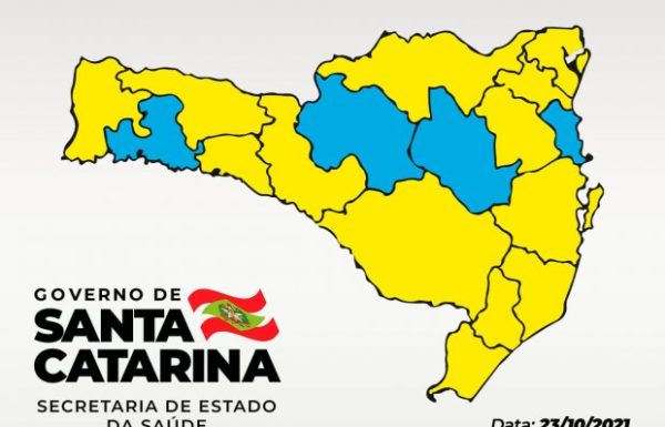 matriz de risco aponta 13 regioes no nivel alto e quatro no moderado para covid-19 em SC