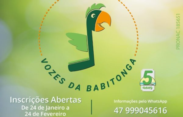 Inscricoes Coral Vozes da Babitonga de Itapoa (Tribuna de Itapoa)