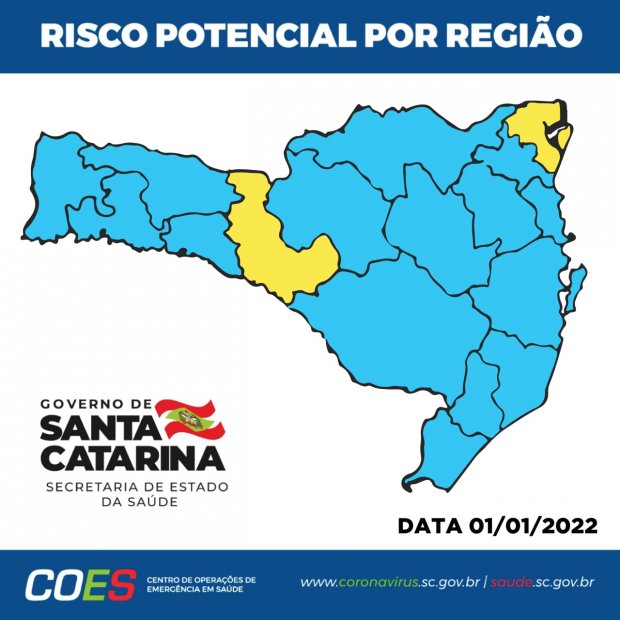 Matriz Risco Covid-19 SC em 01-01-2022