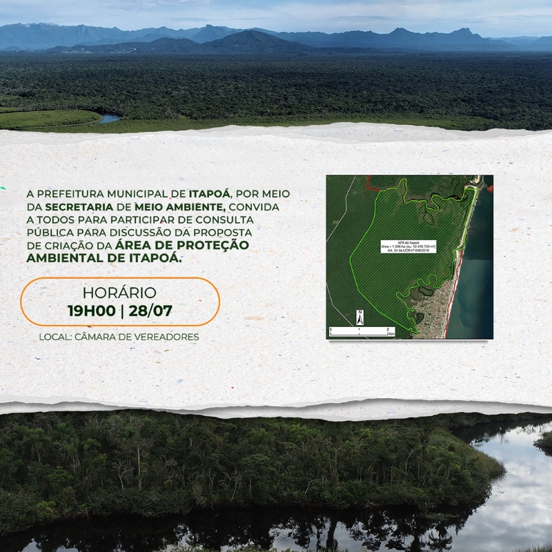 Prefeitura de Itapoa convida populacao para consulta pubica sobre criacao da APA municipal (Tribuna de Itapoa)