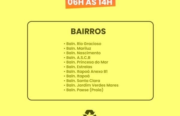 Prefeitura de Itapoa comunica atraso temporário0 na coleta seletiva de residuos 03