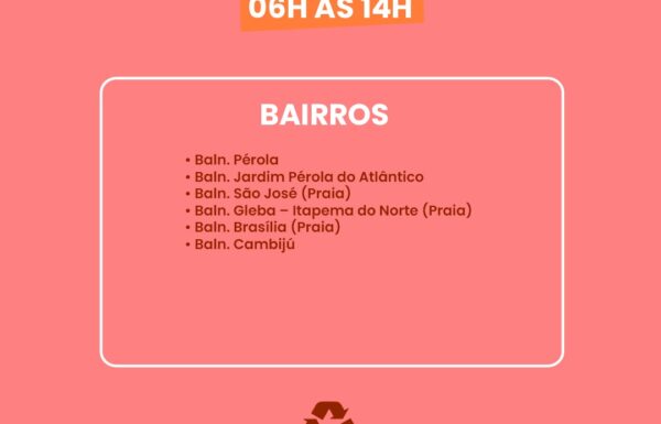 Prefeitura de Itapoa comunica atraso temporário0 na coleta seletiva de residuos 05