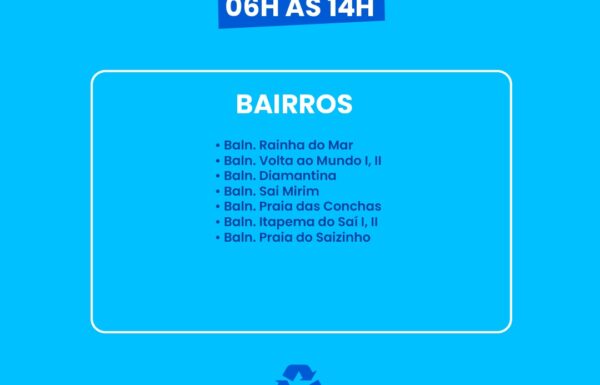 Prefeitura de Itapoa comunica atraso temporário0 na coleta seletiva de residuos 06