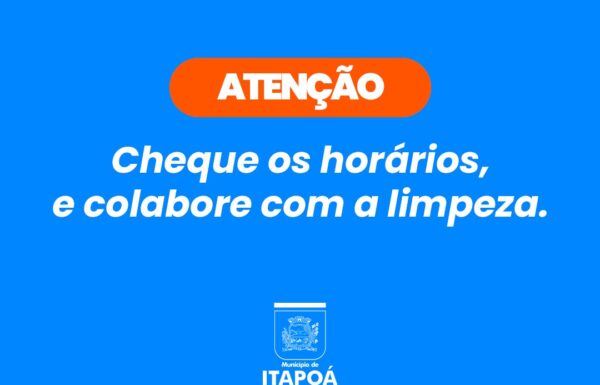 Prefeitura de Itapoa comunica atraso temporário0 na coleta seletiva de residuos 07