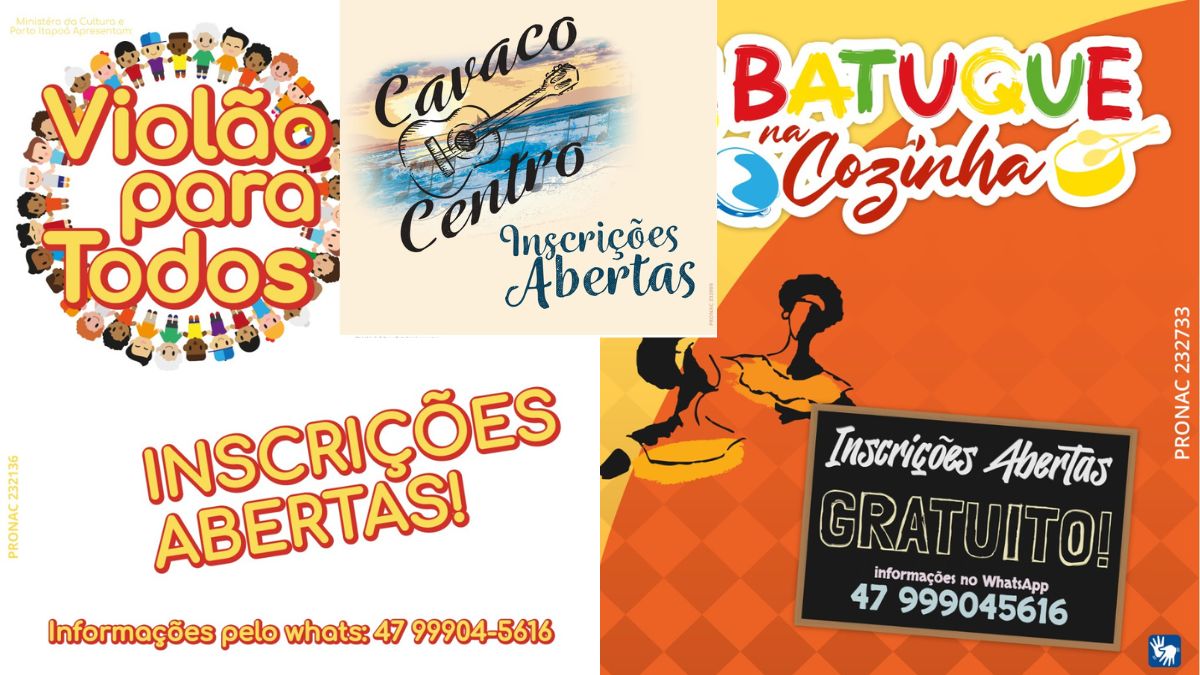 Porto Itapoa e Tocando em Frente oferecem oportunidades de iniciacao e aperfeicoamento musical