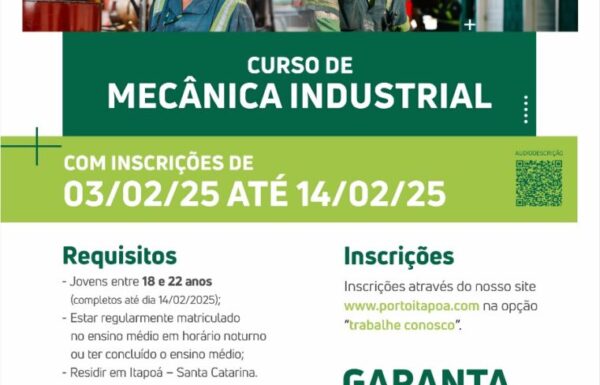 Porto Itapoa esta com vagas abertas para jovens aprendizes