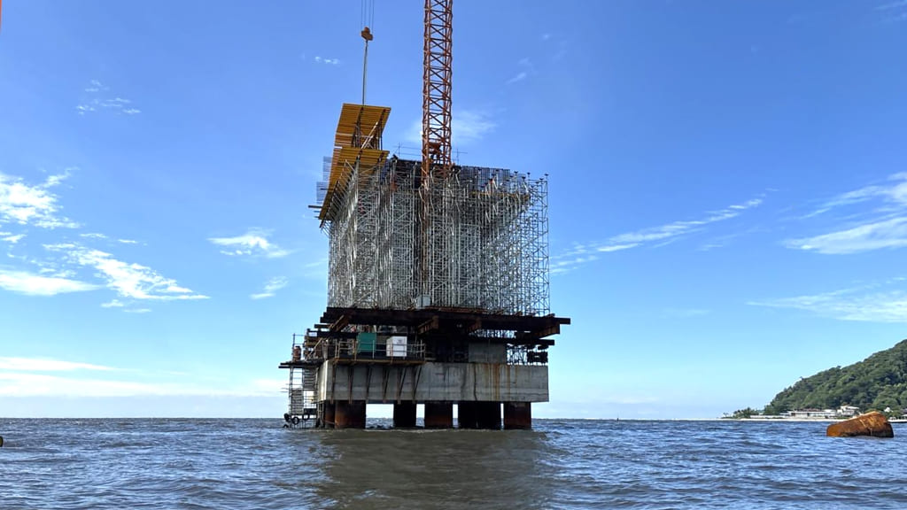 Comeca construcao da superestrutura da parte estaiada da Ponte de Guaratuba 4 (Tribuna de Itapoa)