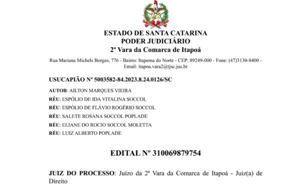 Edital Ailton Marques - 26-03-2025 - Capa Tribuna de Itapoa