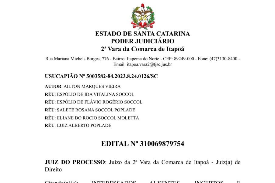 Edital Ailton Marques - 26-03-2025 - Capa Tribuna de Itapoa