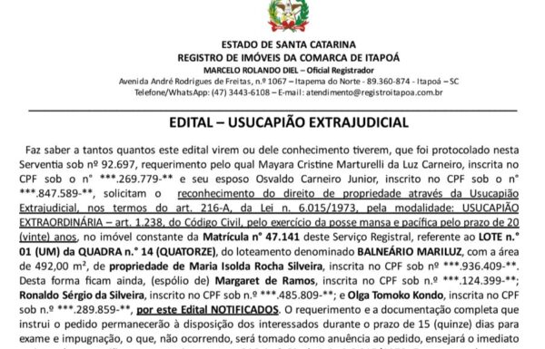 Mayara Cristine Marturelli da Luz Carneiro - Edital Tribuna de Itapoa - 19-03-2025 - Capa site