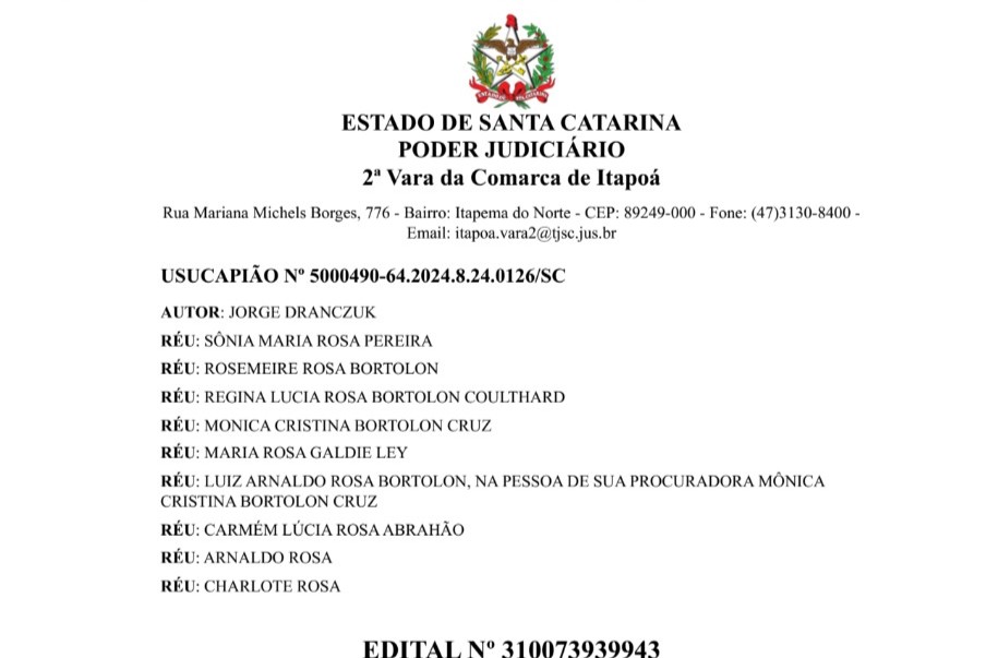 Edital de Jorge Dranczuk - 16-04-2025 - Capa Tribuna de Itapoa