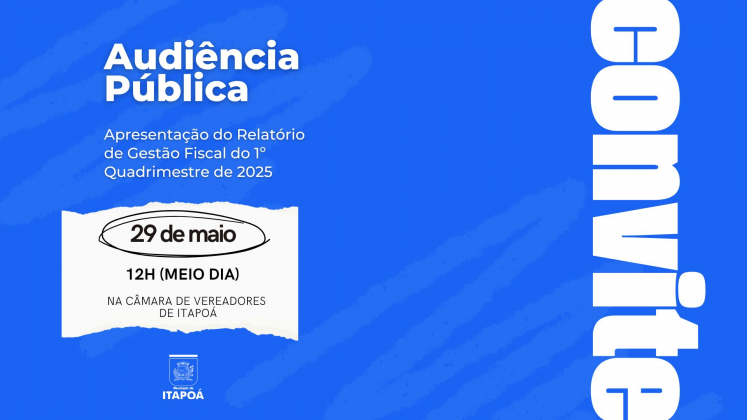 Convite Audiencia Publica Relatorio de Gestao Fiscal do 1o Quadrimestre