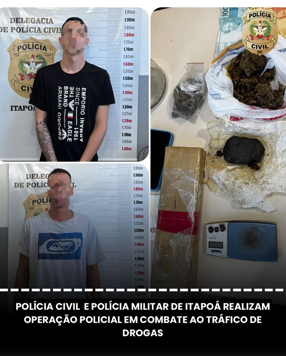 Policia Civil e Policia Militar realizam operacao contra o trafico de drogas em Itapoa