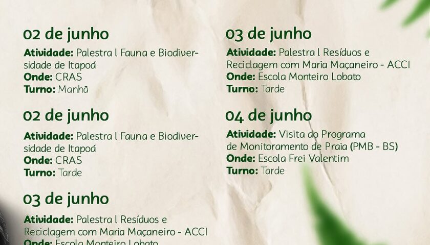 Itapoa promove Semana do Meio Ambiente com programacao gratuita de 2 a 7 de junho 5