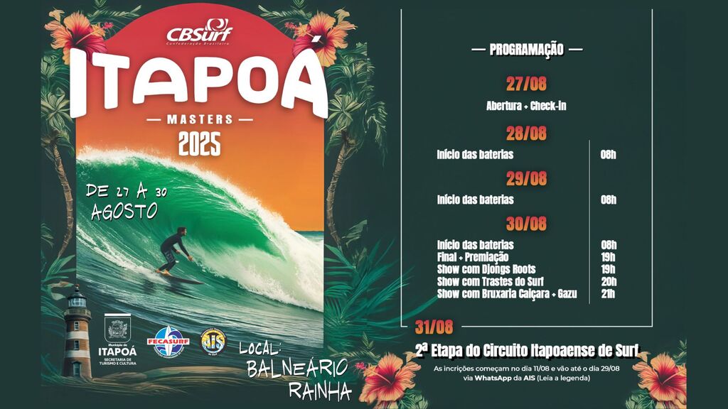 Itapoa sediara o Legends Surf Pro e estreara no circuito CBSurf Master - Capa Tribuna de Itapoa