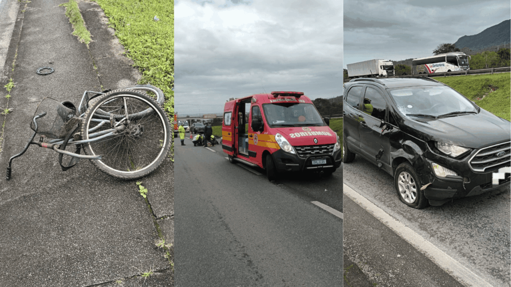 Mulher fica ferida apos colisao entre carro e bicicleta em Garuva - Capa Tribuna de Itapoa