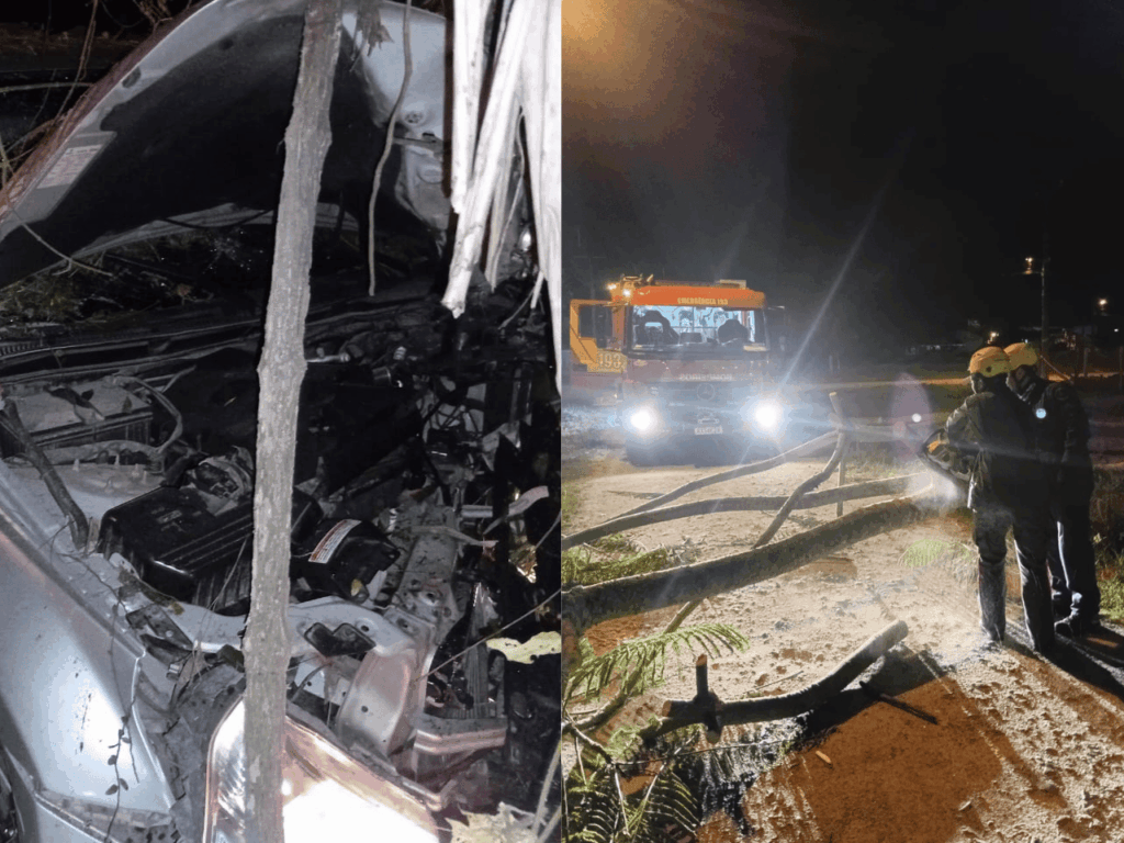 Bombeiros de Itapoa atendem acidente com vitimas e retira arvore caida nesse sabado (08-11)