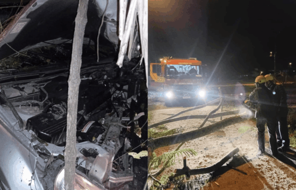 Bombeiros de Itapoa atendem acidente com vitimas e retira arvore caida nesse sabado (08-11)