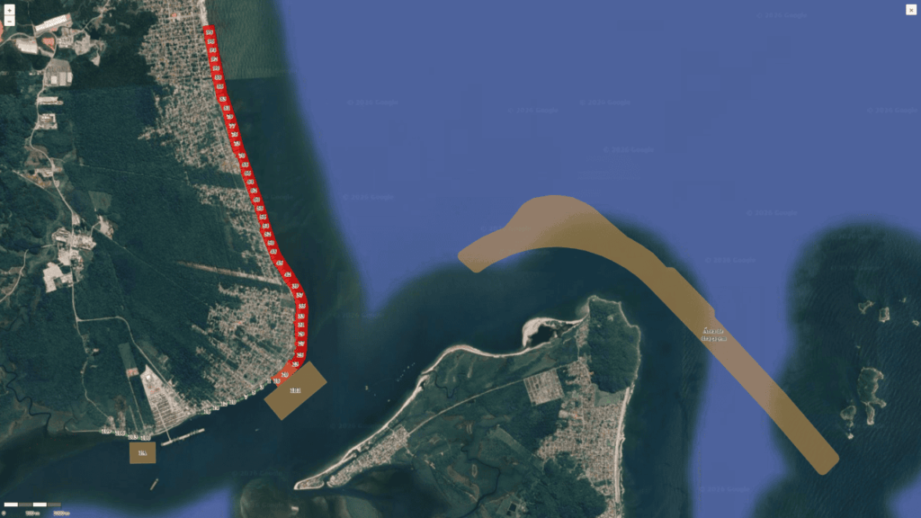 Draga passa por manutencao programada, mas interdicoes nas praias em obras seguem ativas - Capa Tribuna de Itapoá