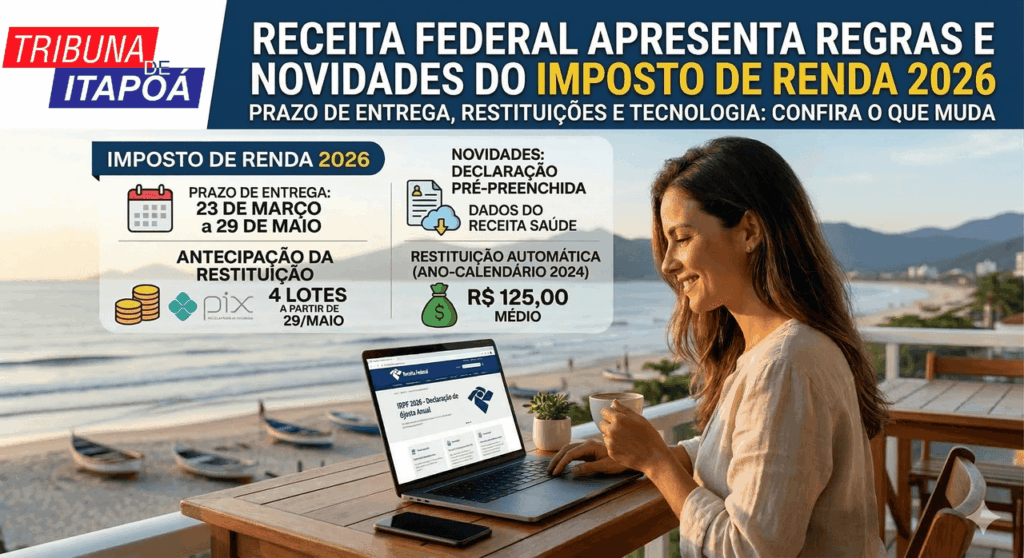 Receita Federal define regras do Imposto de Renda 2026 e anuncia novidades na restituicao - Tribuna de Itapoa (capa)