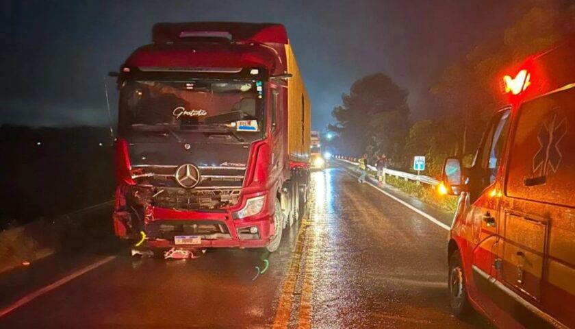 Acidente entre moto e caminhao na SC-417 resulta na morte de motociclista em Garuva