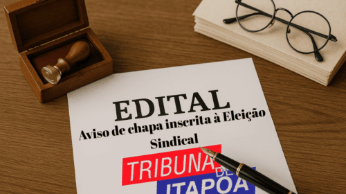 EDITAL: AVISO DE CHAPA INSCRITA À ELEIÇÃO SINDICAL DO SINDMOVITAPOA